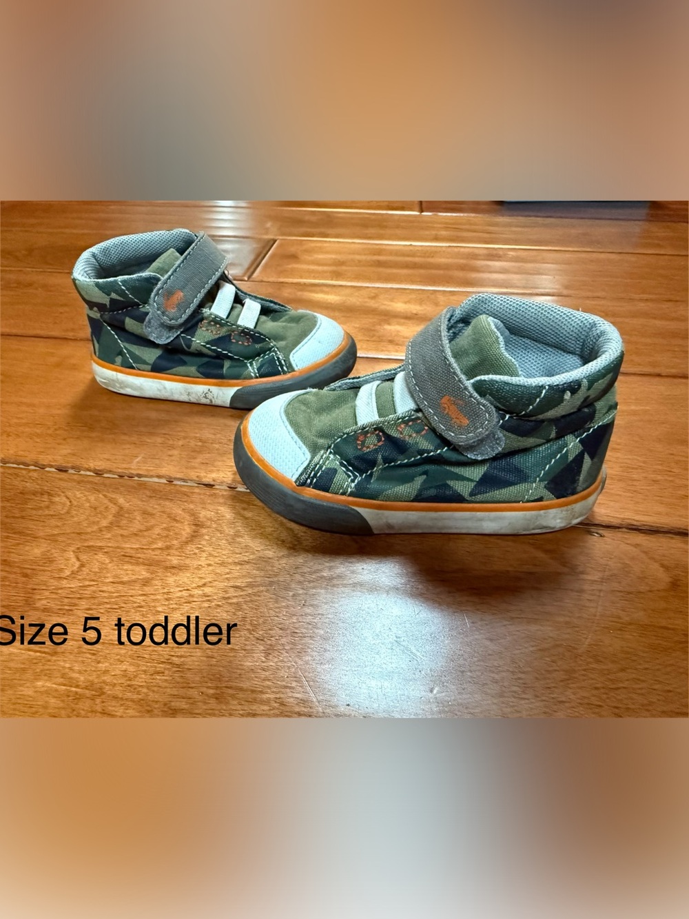 See Kai Run Toddler Camo High-Top Sneakers with Orange Trim